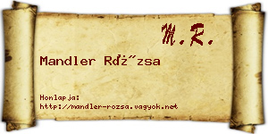 Mandler Rózsa névjegykártya